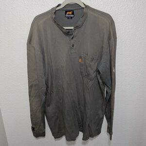 Konreco CAT2 Men’s Fire Resistant Henley Shirt Size 2XL Gray